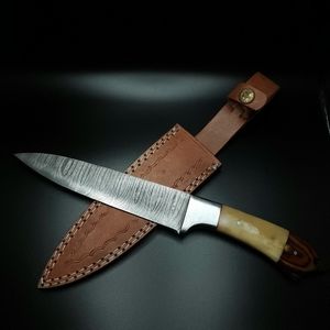 12in Chef Knife with Leather sheath